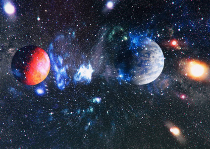 深空 art。宇宙中的星系星云和恒星。由 Nasa 提供的这幅图像的元素
