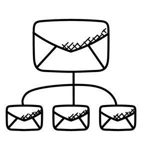 电子邮件网络涂鸦图标