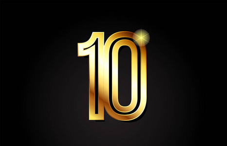 黄金号码10十标志设计适合公司或企业罗马数字2,第二类字母,字母,标志