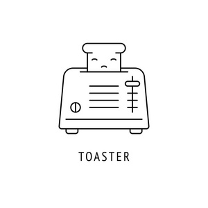 烤 面包 机。厨房用具图标