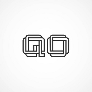 初始字母 Qo 徽标模板设计