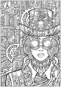 在蒸汽朋克风格西装的女孩照片