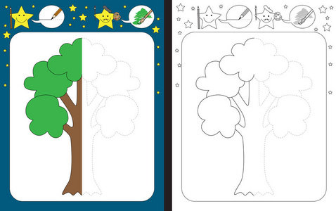 跟踪虚线-完成树的插图照片