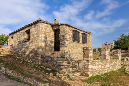 卡斯特罗村。Thassos 岛, 东马其顿和色雷斯, 希腊