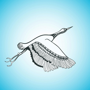 飞行的鸟的插图图片