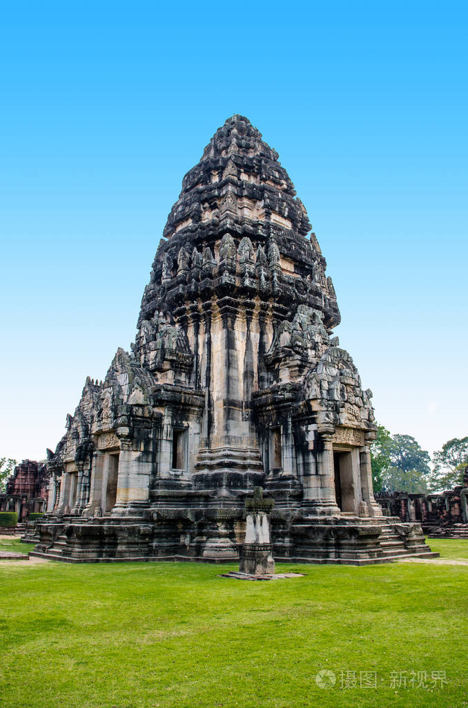 泰国phimai历史公园石城堡中央宝塔