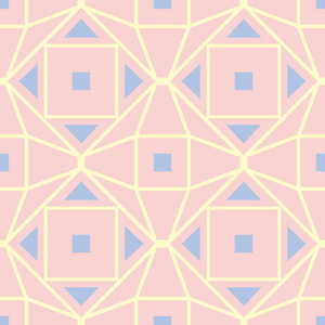 粉红色几何无缝背景。墙纸纺织品和织物的多色图案