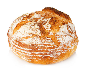 白色背景的新鲜谷物自制面包