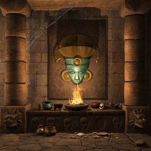 酱料坛古代玛雅人坛照片