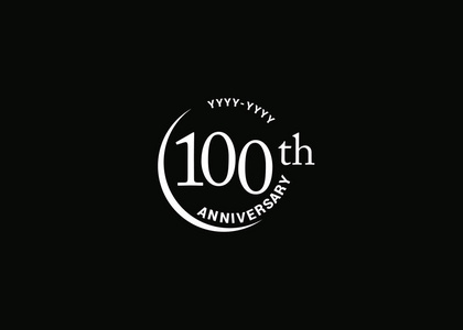 一百分一个百周年纪念白色标志在黑色背景, 向量例证照片