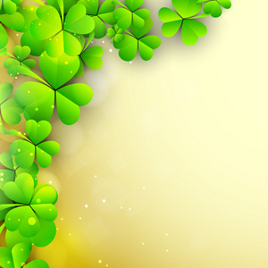 爱尔兰三叶草叶背景快乐圣 Patrick 的一天。Ep