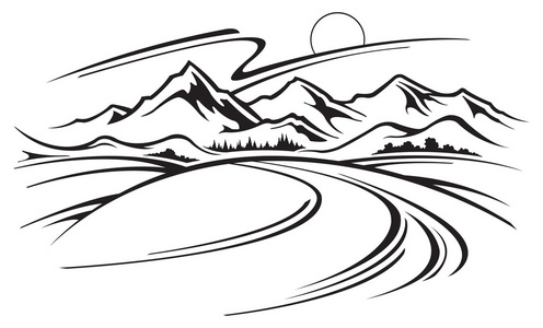 风景插画-风景手绘-风景卡通图-摄图新视界