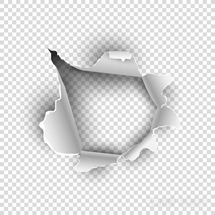在透明背景上撕掉的纸张或纸张纹理与文本的空间