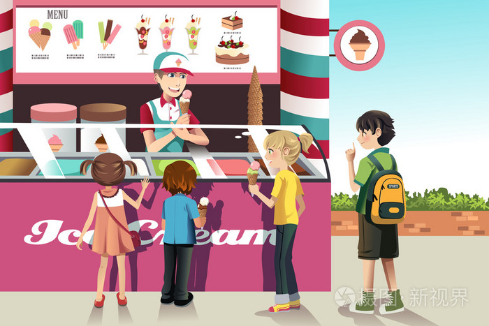 孩子买冰淇淋