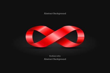 奢华的红色无穷无穷的符号图标黑色背景下的矢量概念设计图形概念
