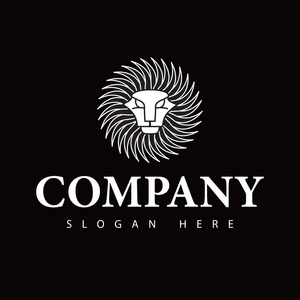 蟹粉狮子头一只狮子头 logo 在黑色和白色照片