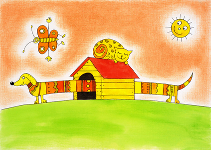 儿童色彩填充画图片