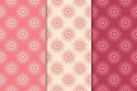 樱桃红色花卉装饰设计。墙纸和织物的垂直无缝图案