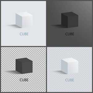 黑白立方体集, 矢量插图