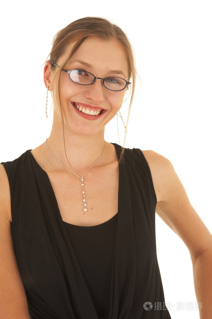 一个美丽的年轻白人女商人的肖像