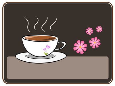 咖啡和花卉图