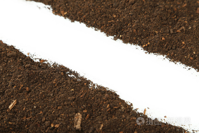 白色背景上的土壤