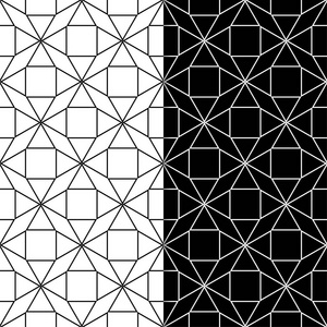 用于 web纺织品和墙纸的黑白几何无缝模式