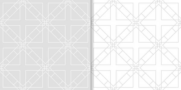 浅灰色几何饰品。一套无缝模式的网络, 纺织品和墙纸