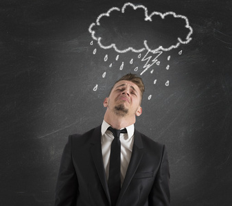 悲观陷入困境悲观主义者商人的危机照片