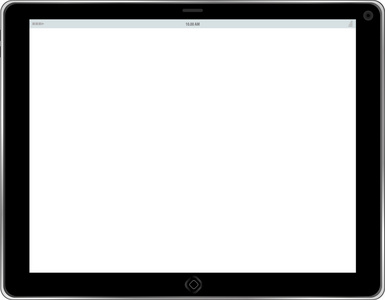 在白色背景上的黑色平板电脑