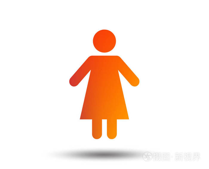 女性符号图标.女人人类的象征.女洗手间.模糊渐变设计元素.