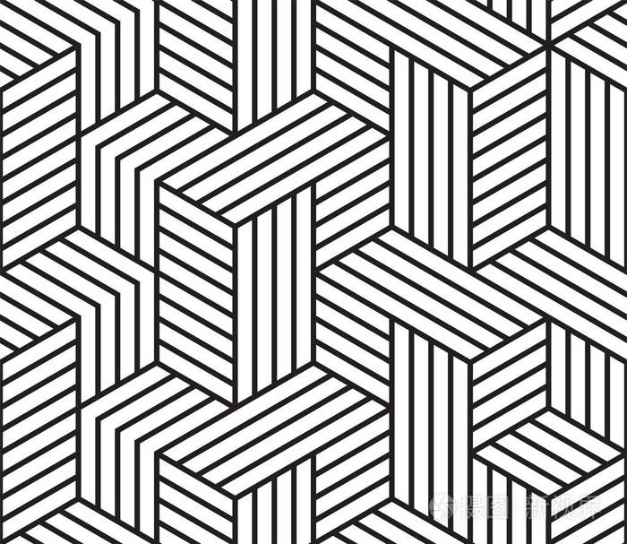 无缝拼接网格线模式的抽象几何图案矢量背景