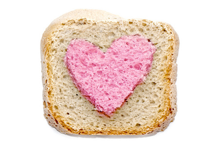 可爱的粉红色面包切片