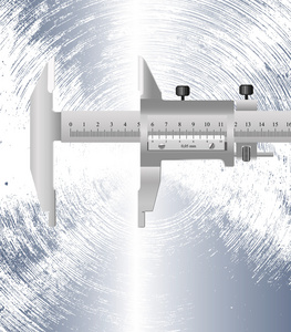 卡尺抽象金属光背景上