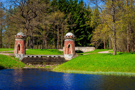 春天阳光灿烂的凯瑟琳公园。普希金 列宁格勒 地区