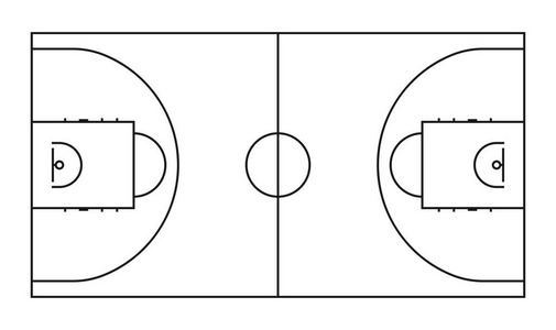 篮球场三分线具体画法图片