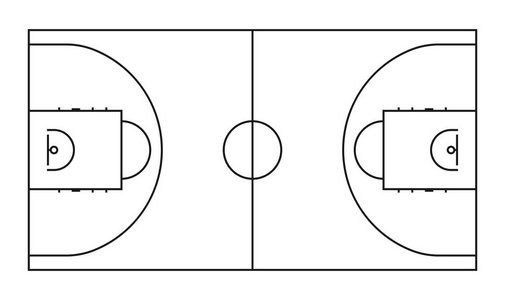 篮球场线怎么画图解图片