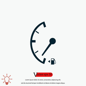 低燃料签署孤立的图标，平面设计最佳矢量图标
