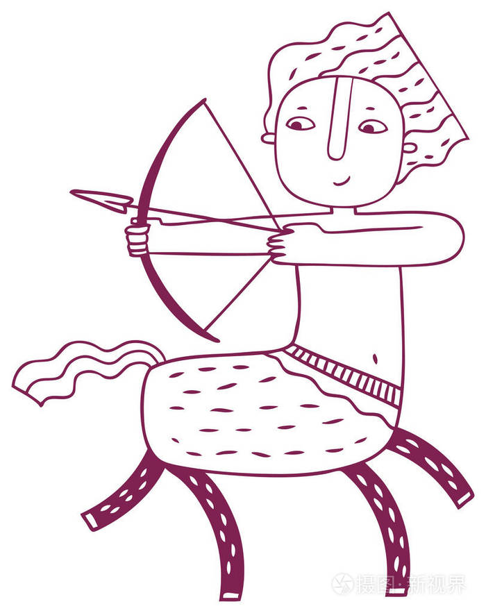 生肖标志, 新年星座, 占星预测射手座插画-正版商用图片05z01s-摄图新