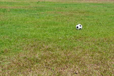足球场草地上的足球