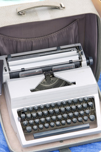 集合的老式打字机