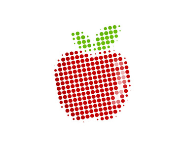 水果半色调字母彩色点徽标图标设计