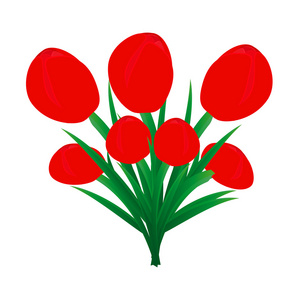 红色郁金香花束