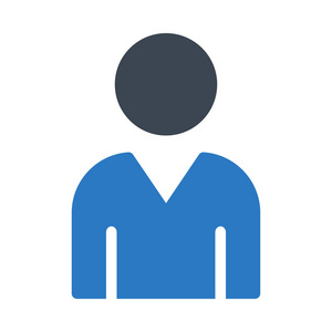 在白色背景上隔离的蓝色人物图标照片