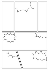 漫画情节提要的布局模板, 快速创建漫画书的风格.