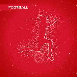 红色背景下的足球彩色标志设计