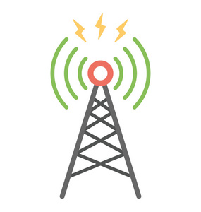 网信号塔平面图标设计蓝天背景下通信工业信号塔蓝天信号塔信号塔图标