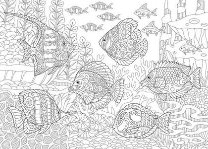 成人着色书的想法.抗应力手绘素描收藏照片