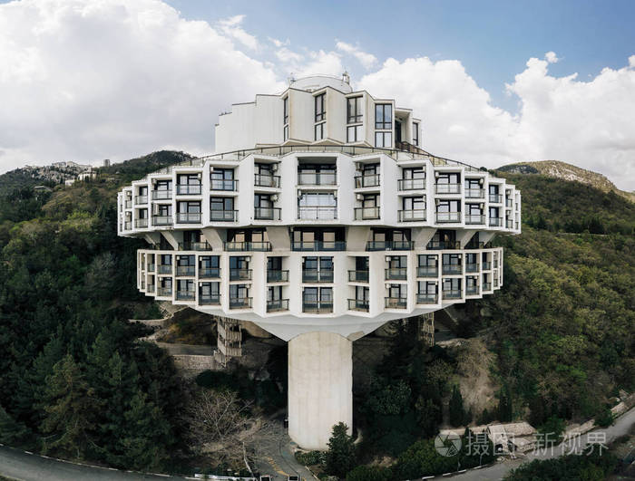 苏联疗养院德鲁日巴或 kurpaty 在克里米亚黑海海岸从高度