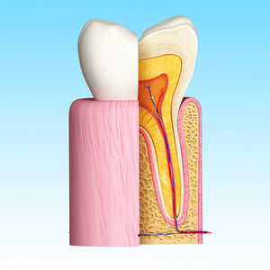 侧观的牙齿解剖的 3d 插图